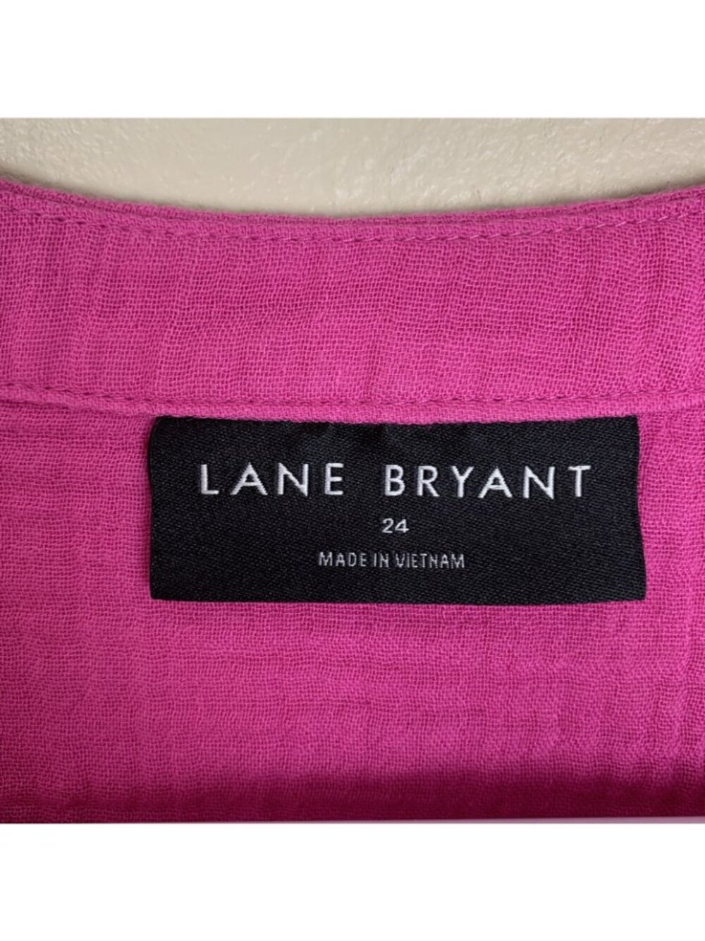 Lane Bryant Blouse Womens 24 Short Sleeve Pink Guazy Beachy Boho V Neck Cotton - Picture 2 of 14